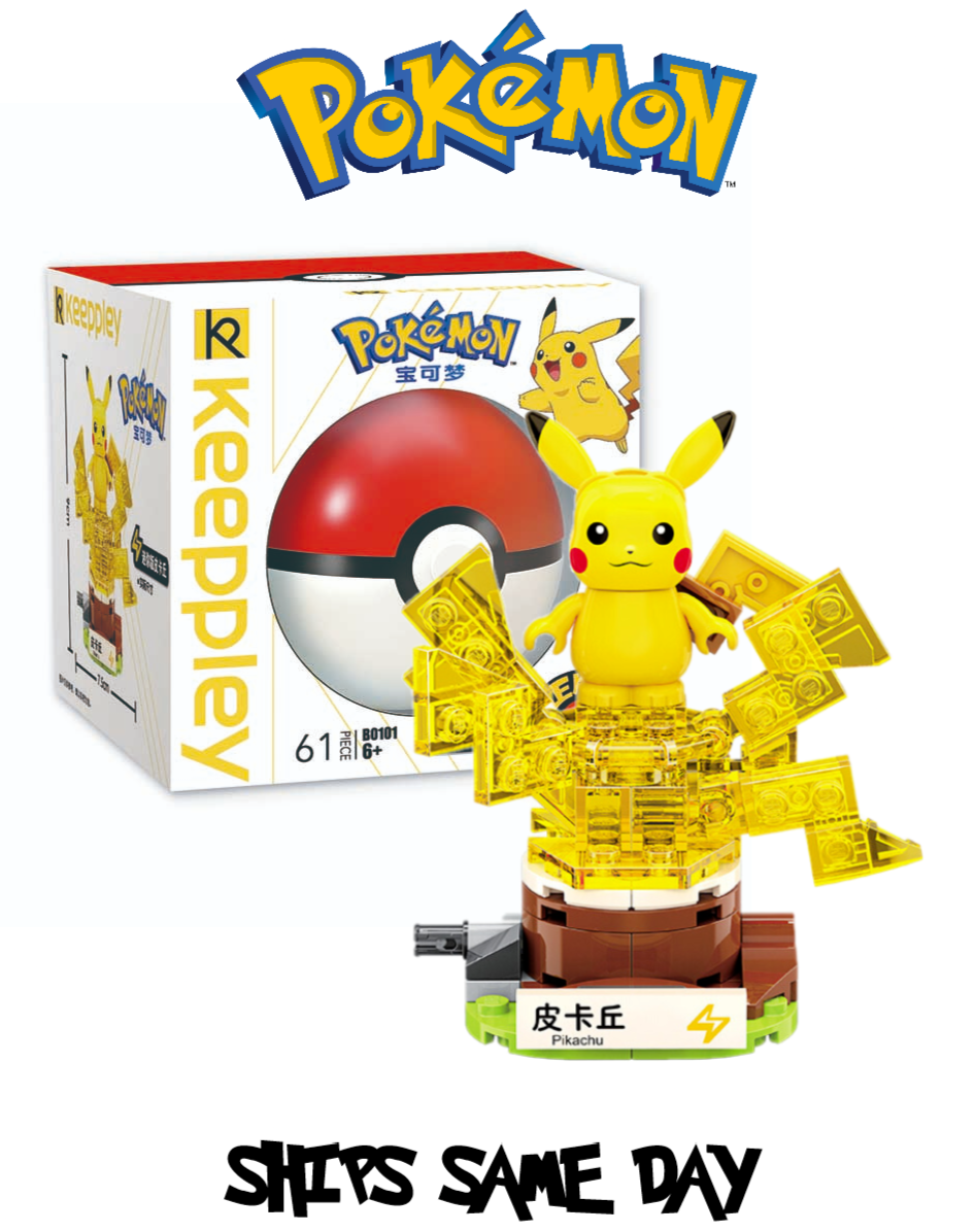 NEW Official Pokémon Mini Pikachu Building Blocks Set 61Pcs Creative Fun Toy