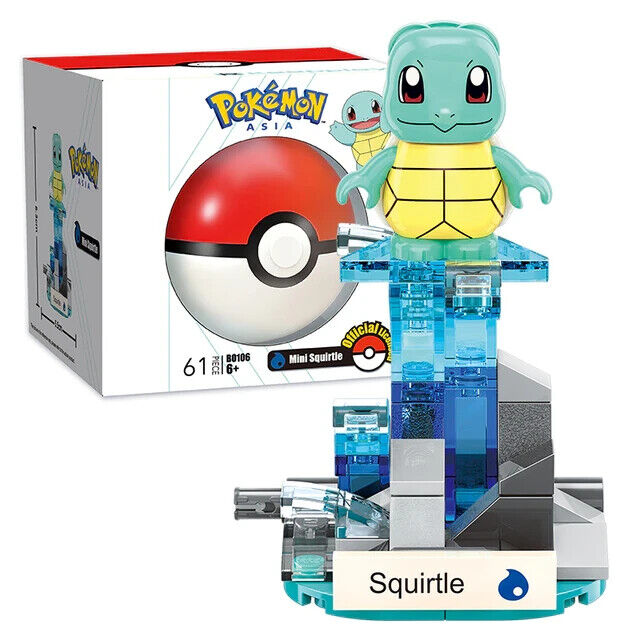 NEW Official Pokémon Squirtle Building Blocks Set 61Pcs Creative DIY Fun Toy