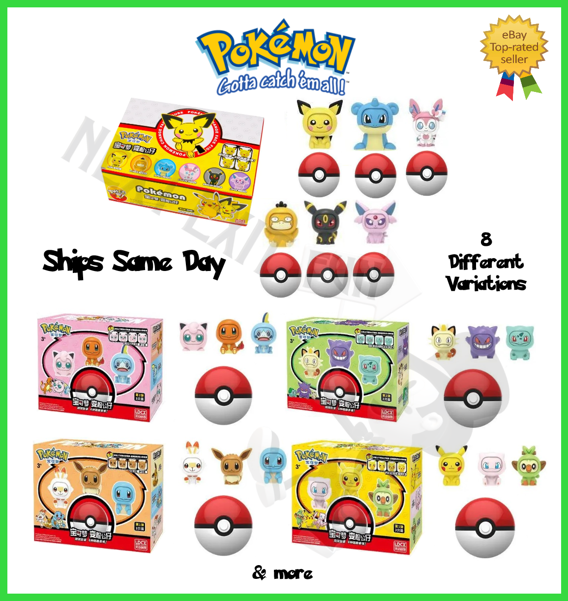 NEW Official Pokémon Lapras Sylveon Psyduck & More Action Figure Face Changers