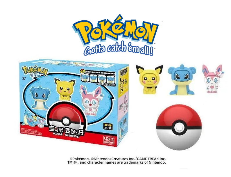 NEW Official Pokémon Lapras Sylveon Psyduck & More Action Figure Face Changers