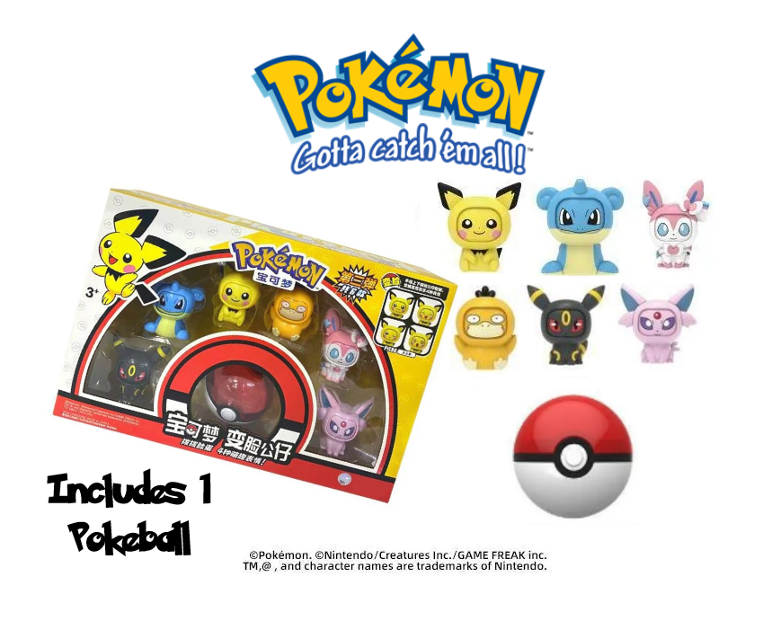 NEW Official Pokémon Lapras Sylveon Psyduck & More Action Figure Face Changers