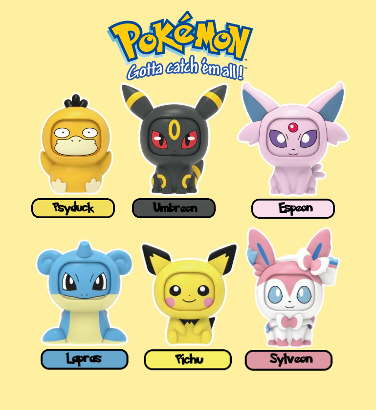 NEW Official Pokémon Lapras Sylveon Psyduck & More Action Figure Face Changers