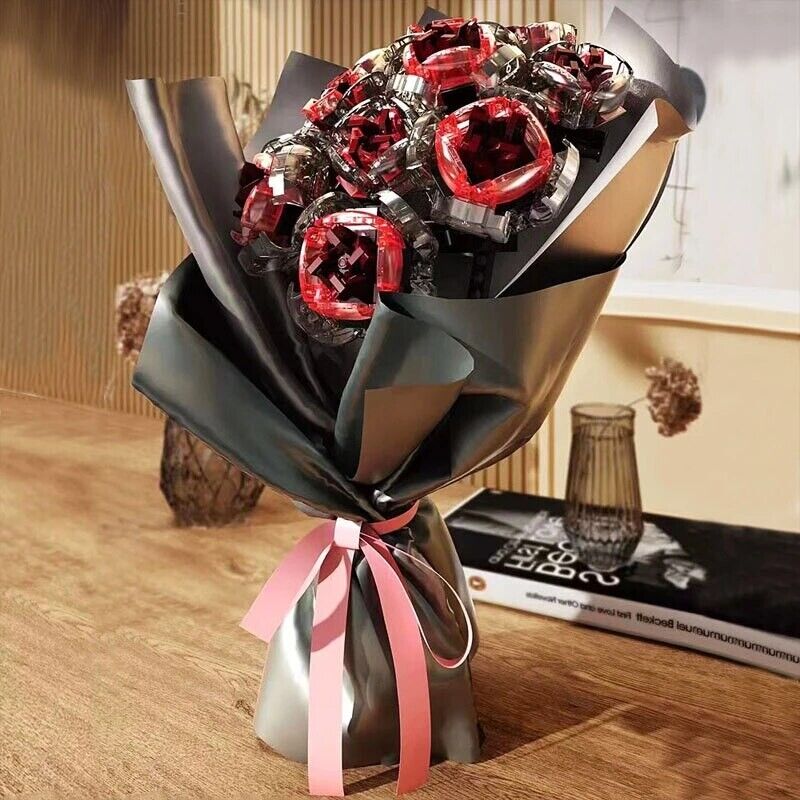 🌹 Bouquet of Roses Valentines Day Birthday Building Blocks Set COMPLETED SET 🌹