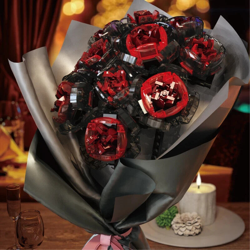 🌹 Bouquet of Roses Valentines Day Birthday Building Blocks Set COMPLETED SET 🌹