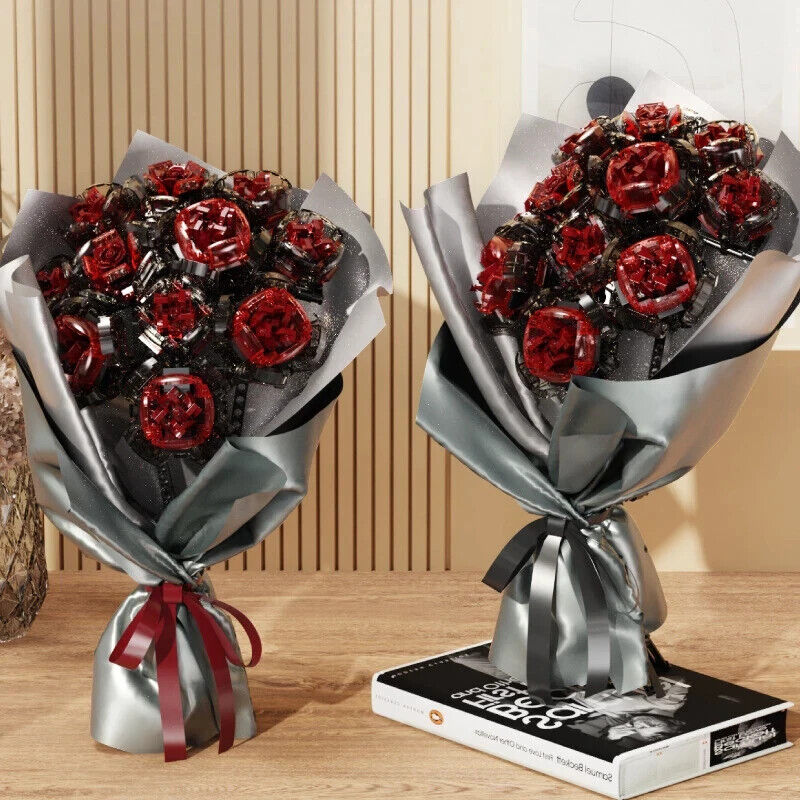 🌹 Bouquet of Roses Valentines Day Birthday Building Blocks Set COMPLETED SET 🌹