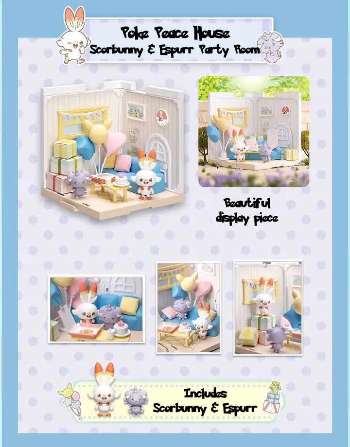 ✅ Official Pokémon Takara Tomy Peace House DIY Model Kits Pikachu Espurr & More