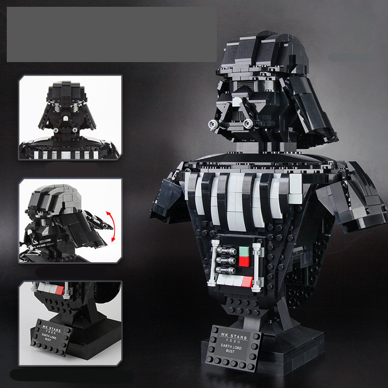 Darth Lord Vader, Stormtrooper & Boba Fett 12" Tall Bust Building Block Sets NEW