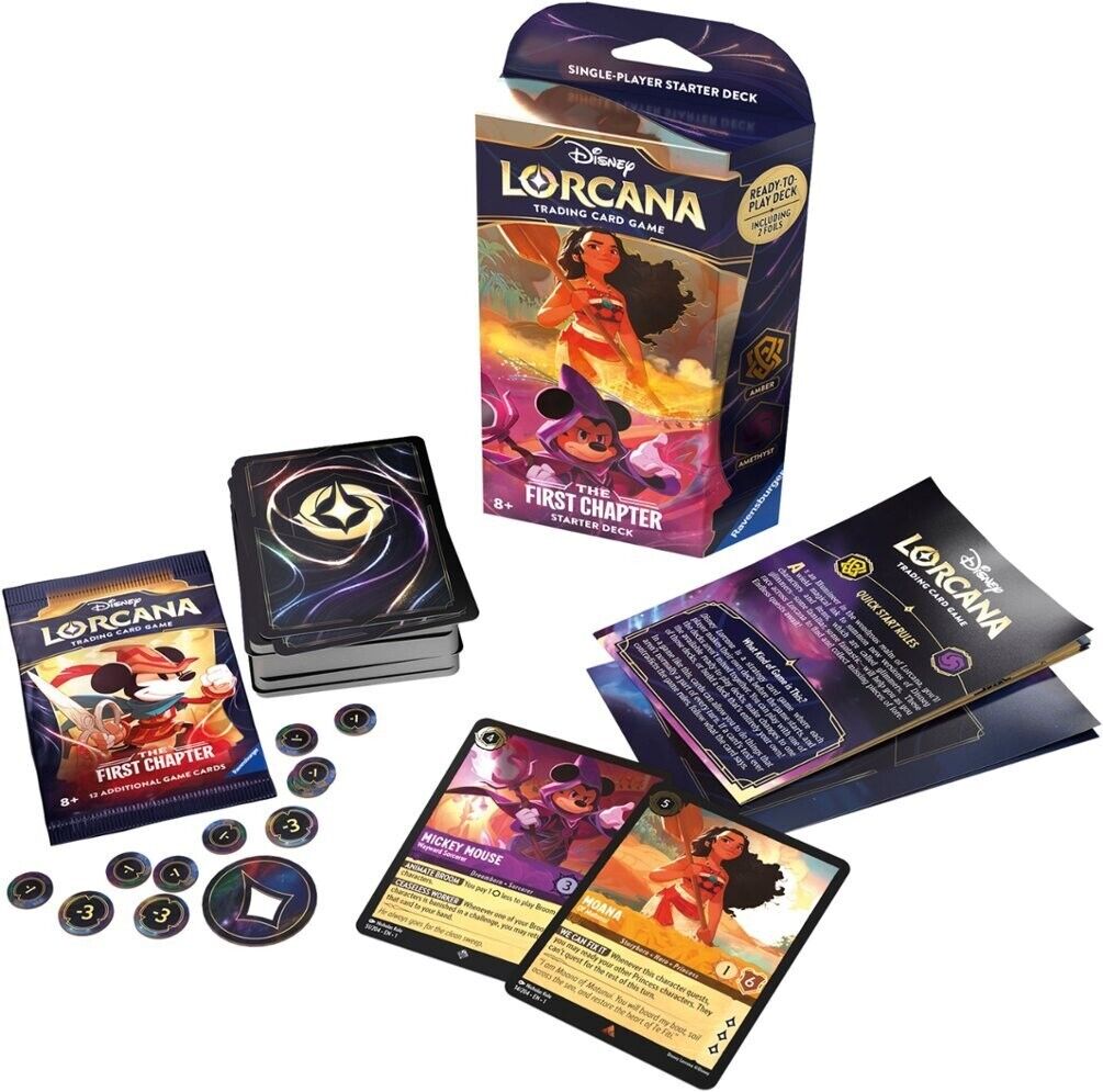 β
Disney Lorcana TCG Starter Deck Mickey Moana The First Chapter Booster NEW