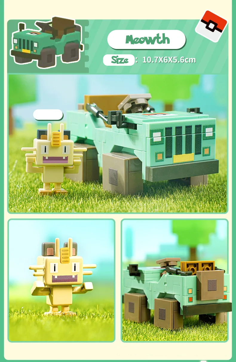 ✅ Official Pokémon Snorlax Lapras Meowth & More Building Block Sets Creative NEW