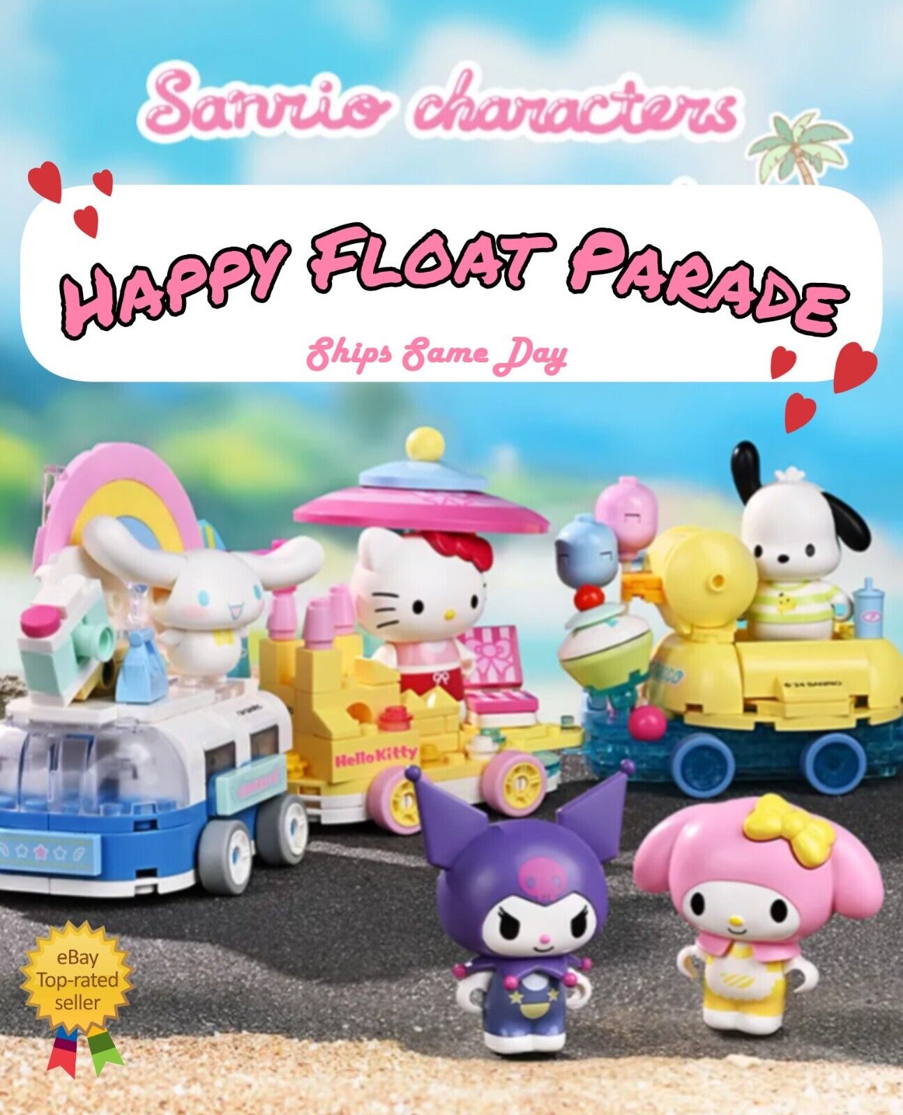 ā
Official Sanrio Characters Parade Floats Train Building Block Sets DIY Toy NEW