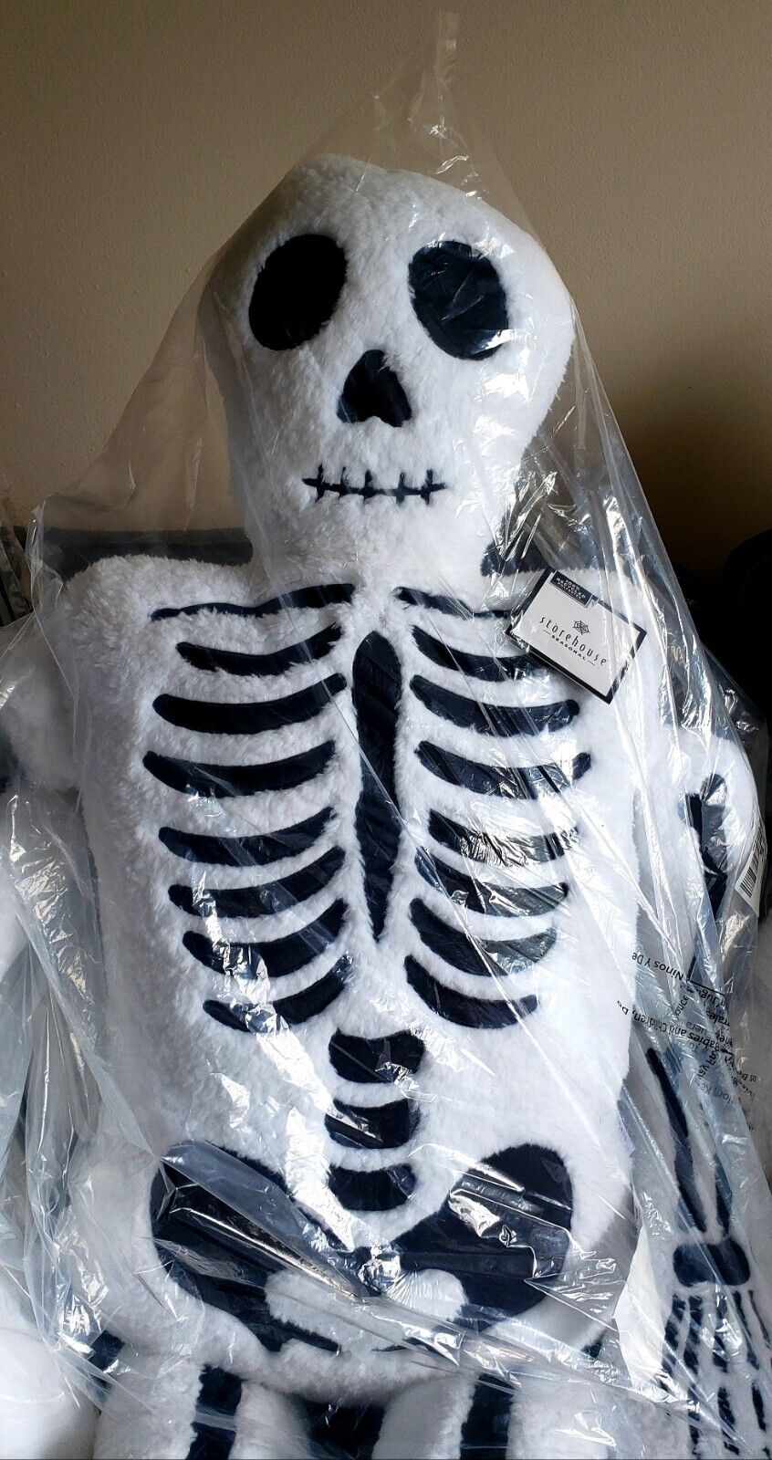 LARGE Oversized Skeleton Pillow Halloween Decor Plush Full Body 30β X 60β NEW π