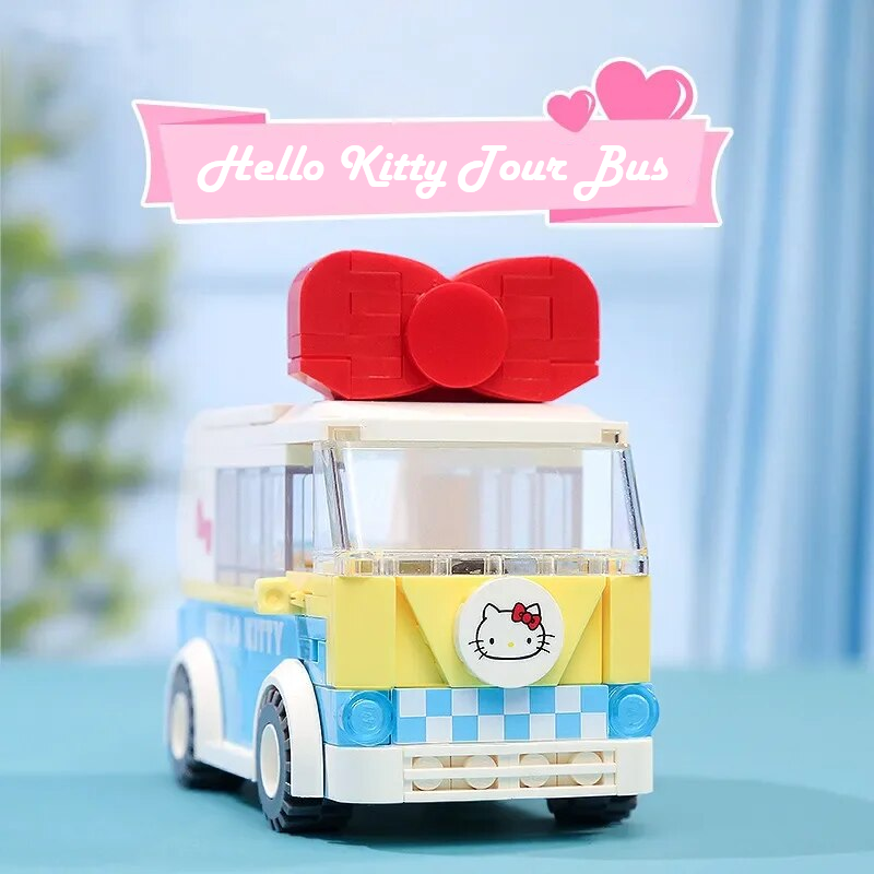 ✅Official Sanrio Hello Kitty Tour Bus & Sports Car Building Block Sets Fun - NEW