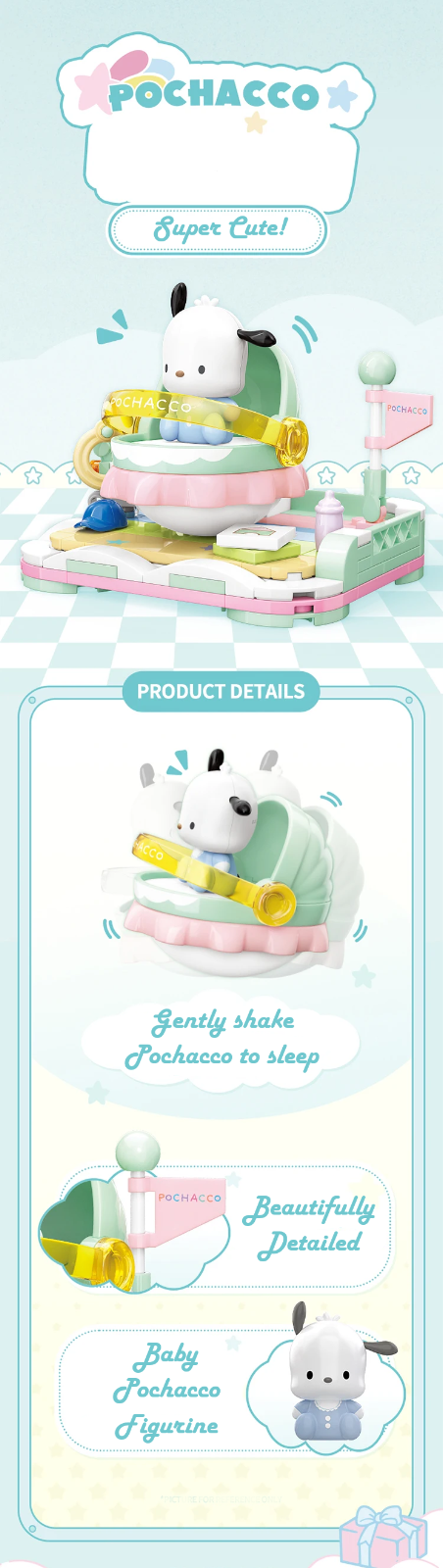 ā
Official Sanrio Family Baby Shakers Building Blocks 4Pc Set Creative Fun NEW