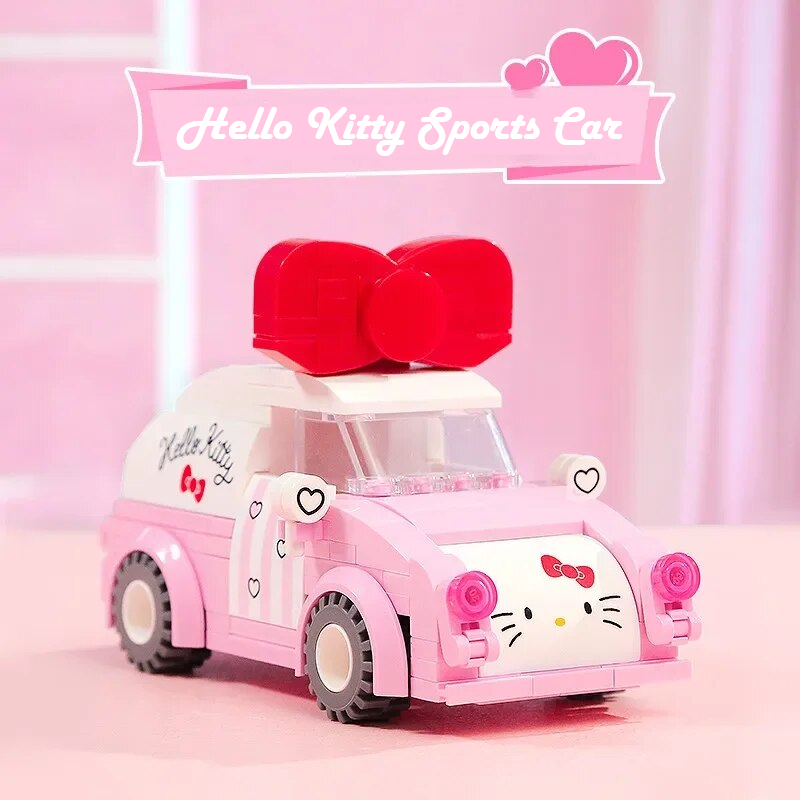 ✅Official Sanrio Hello Kitty Tour Bus & Sports Car Building Block Sets Fun - NEW
