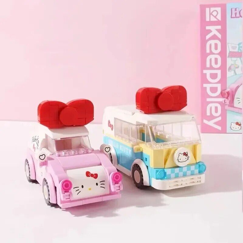 ✅Official Sanrio Hello Kitty Tour Bus & Sports Car Building Block Sets Fun - NEW