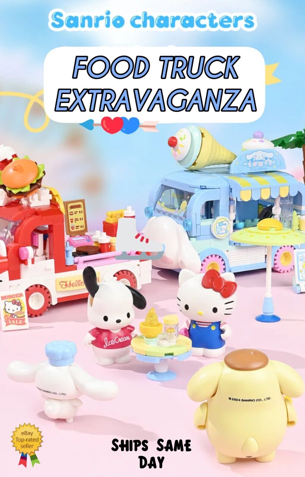 š Genuine Sanrio Characters Delicious Food Trucks Building Block Set Toy NEW š¦