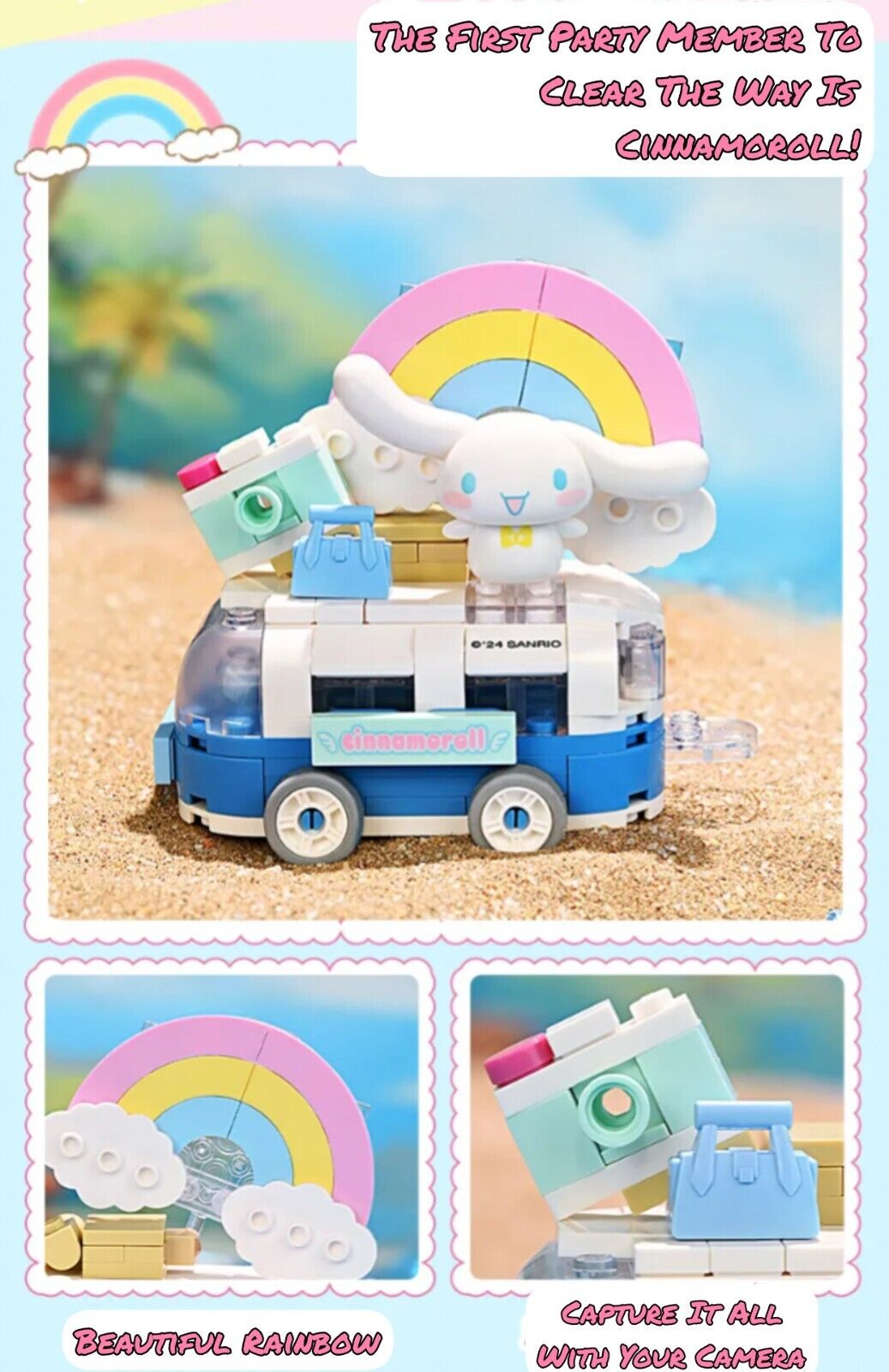 ā
Official Sanrio Characters Parade Floats Train Building Block Sets DIY Toy NEW