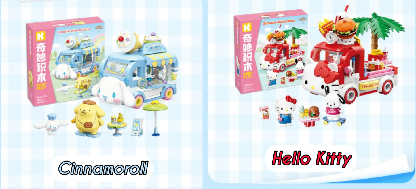 š Genuine Sanrio Characters Delicious Food Trucks Building Block Set Toy NEW š¦