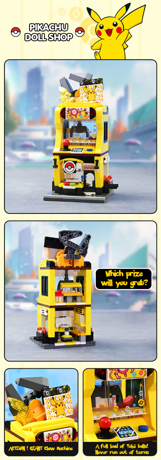 ✅ Official Pokémon City Street Shops View Building Block Sets Creative Fun NEW