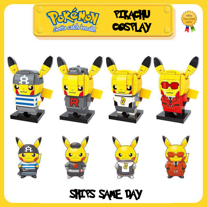 Official Pokémon Pikachu Team Rocket Aqua Flare Building Block Sets Fun Toy NEW