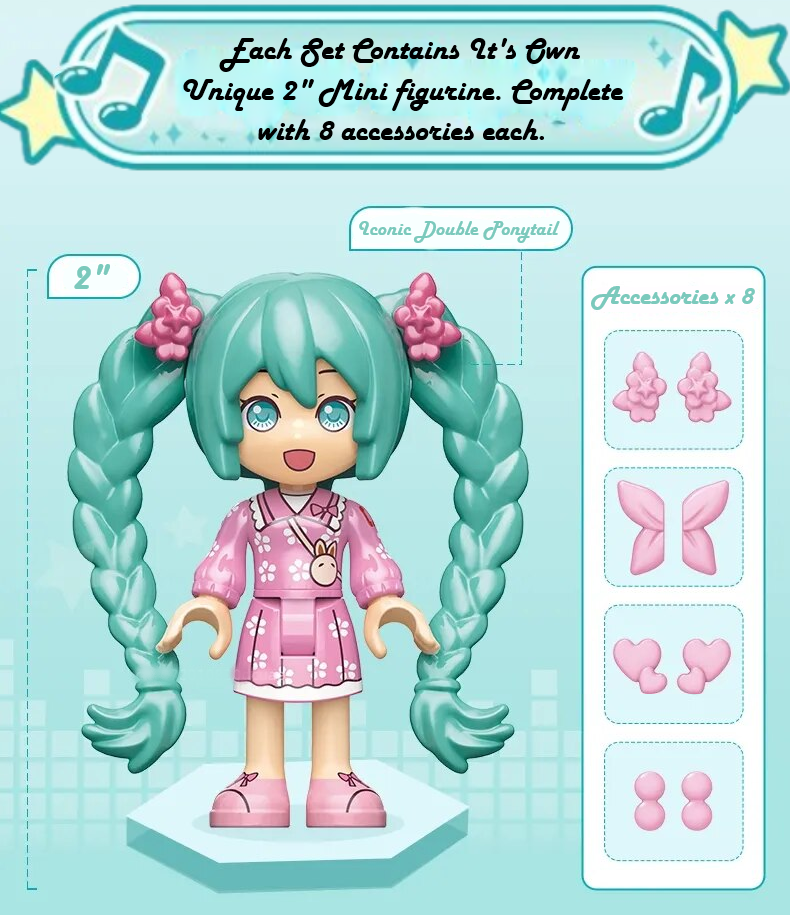 ā
Official Hatsune Miku 4 Seasons Spring Winter & More Building Block Sets NEW