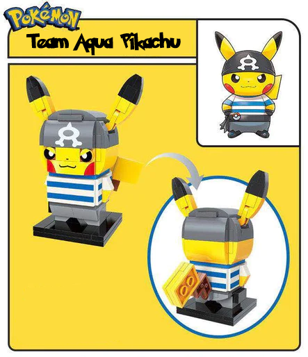 Official Pokémon Pikachu Team Rocket Aqua Flare Building Block Sets Fun Toy NEW