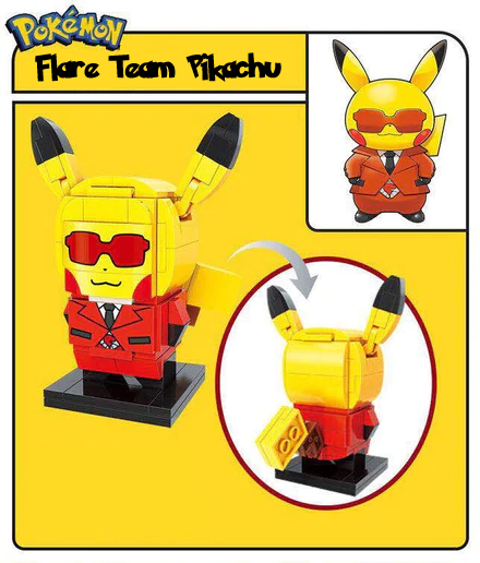 Official Pokémon Pikachu Team Rocket Aqua Flare Building Block Sets Fun Toy NEW