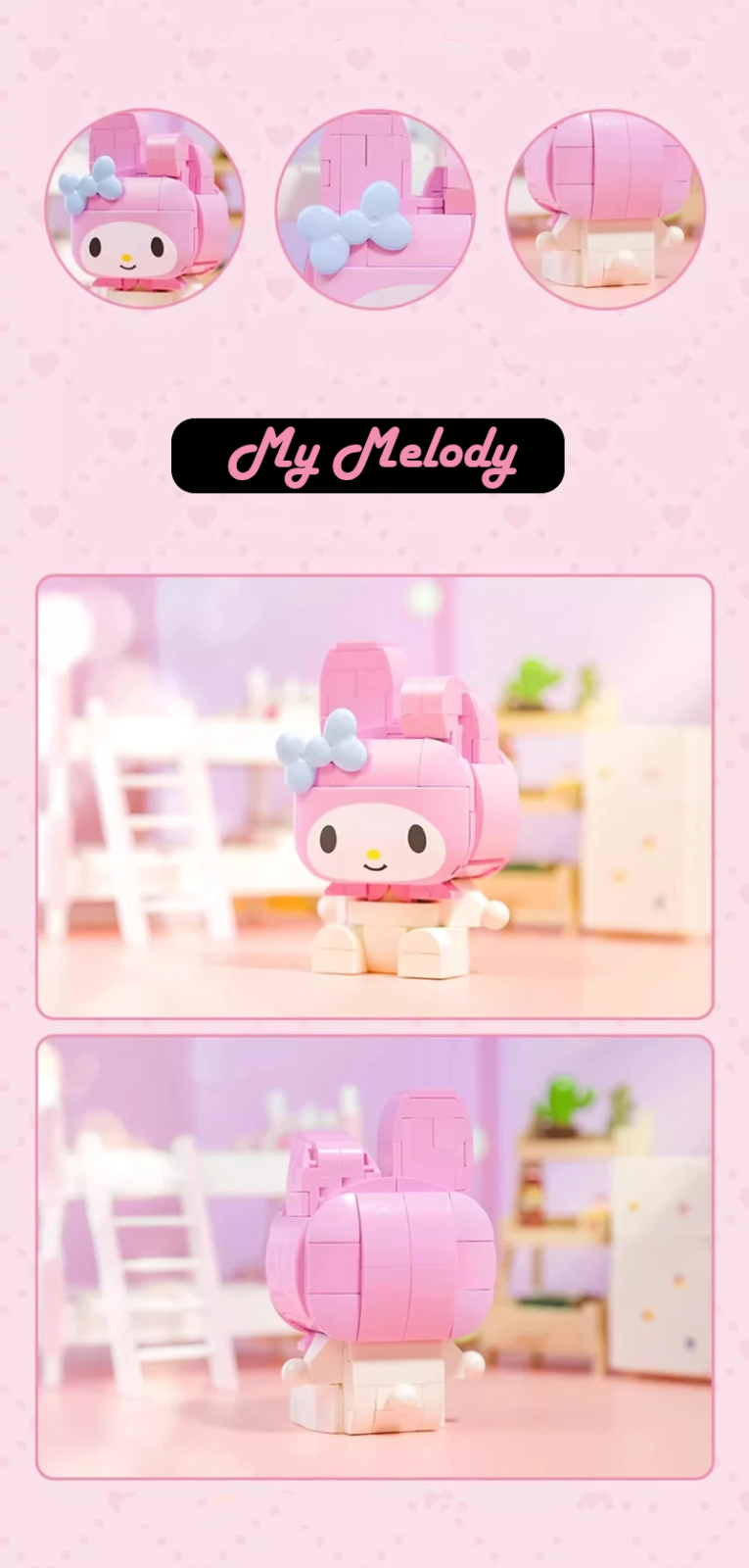 ā
Official Sanrio Chibi Kuromi Hello Kitty & More Building Block Sets Toy NEW