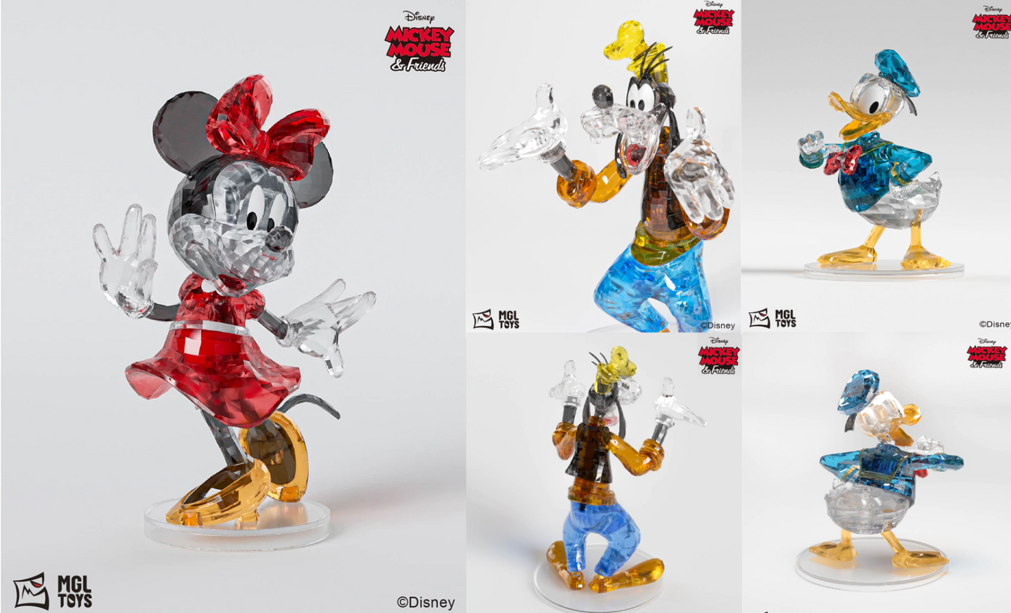 β
Official Disney Mickey & Friends RARE Crystal Resin Builder Set Collection NEW