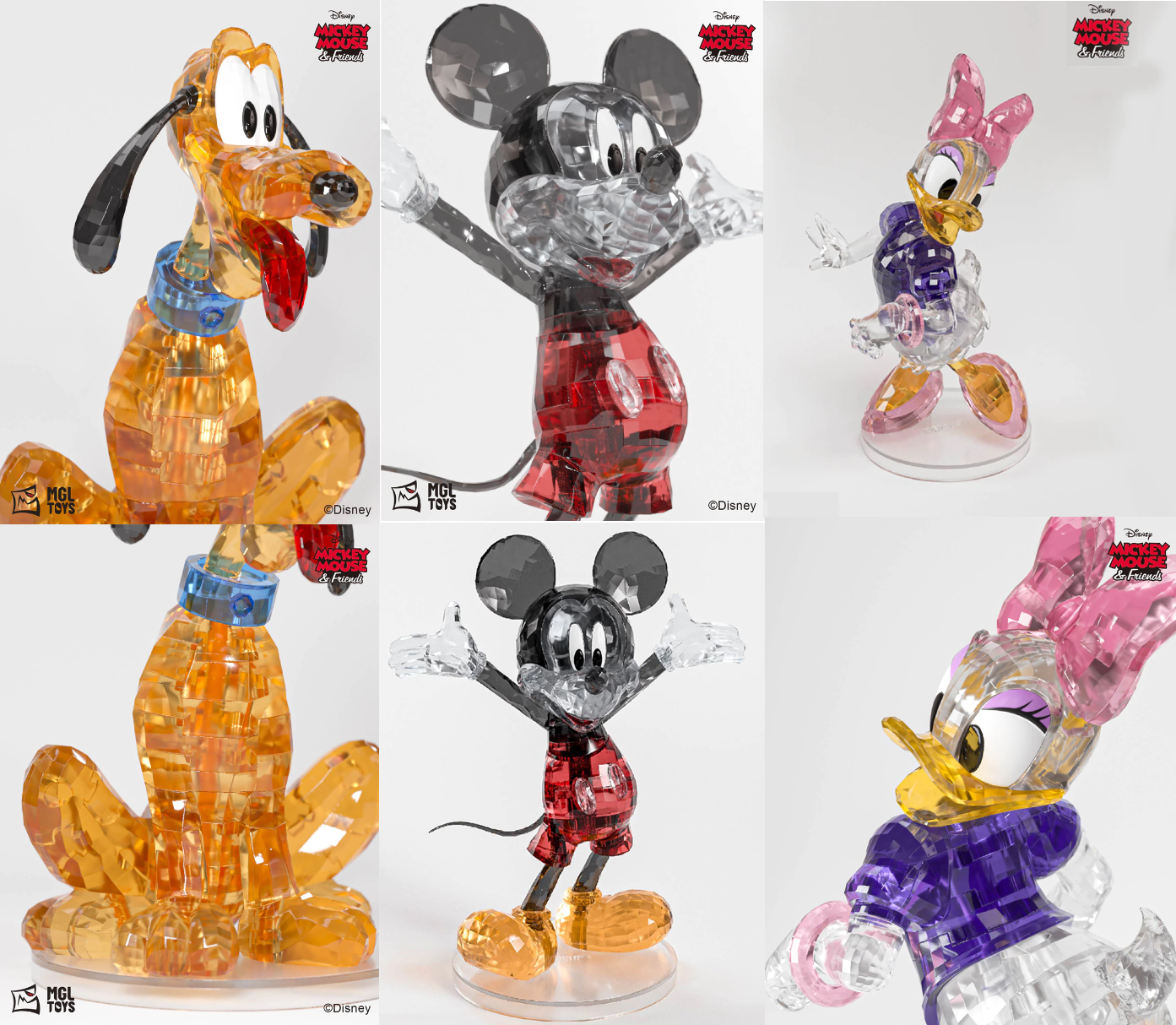 β
Official Disney Mickey & Friends RARE Crystal Resin Builder Set Collection NEW