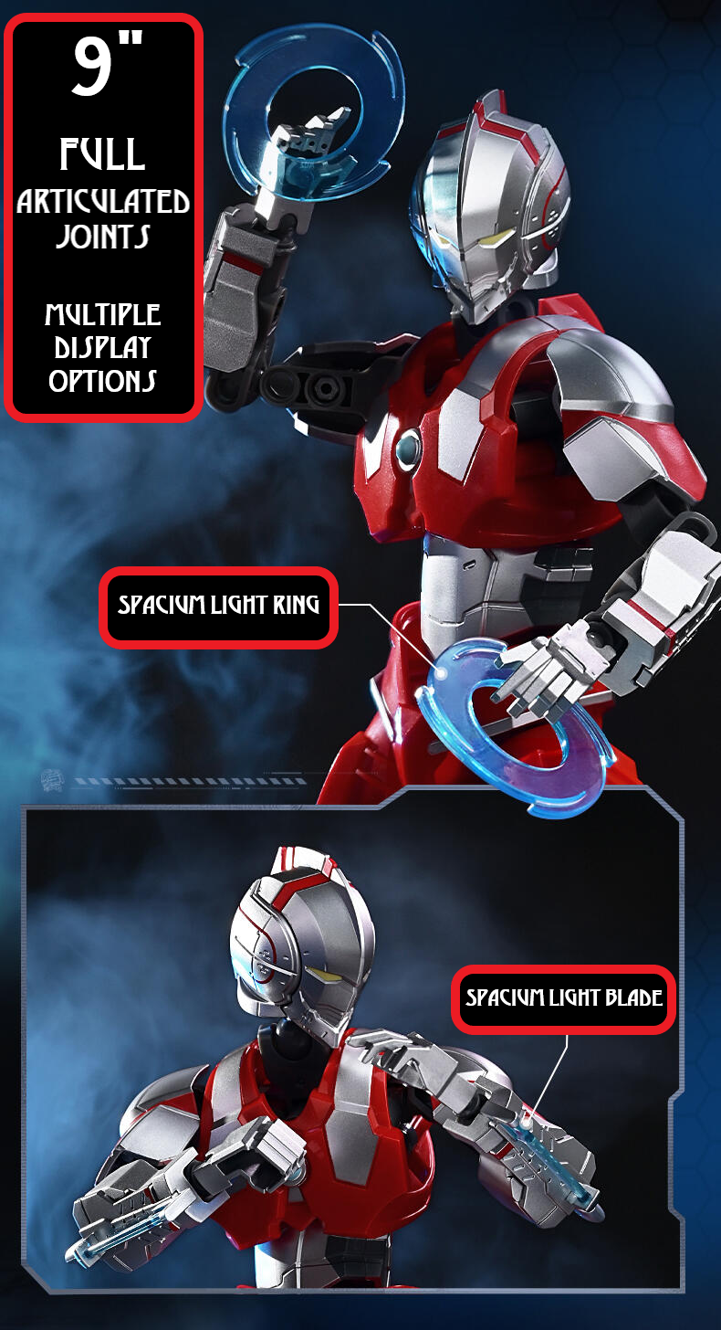 ā
Official Ultraman 9" Fully Articulated Figure Building Block Set Fun Toy NEW