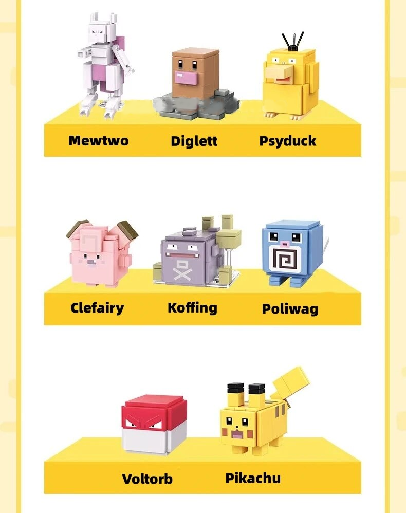 ✅ Official Pokémon Minis Building Block Sets Pikachu & More Creative Fun Toy NEW