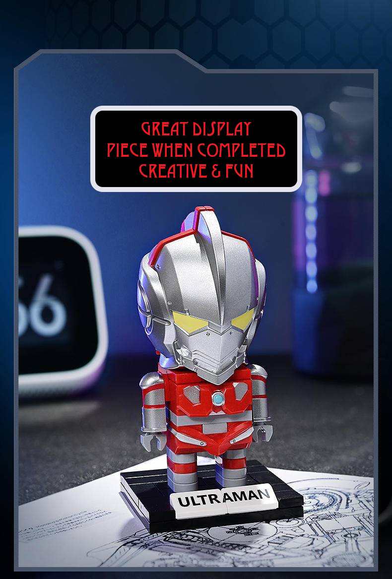 ā
Official Mobile Ultraman Chibi Figure Building Blocks Set Creative DIY Fun NEW