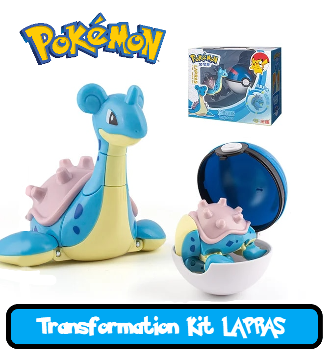 ✅ Official Pokémon Lapras Jointed Action Figure & Great Poke Ball Fun Toy NEW