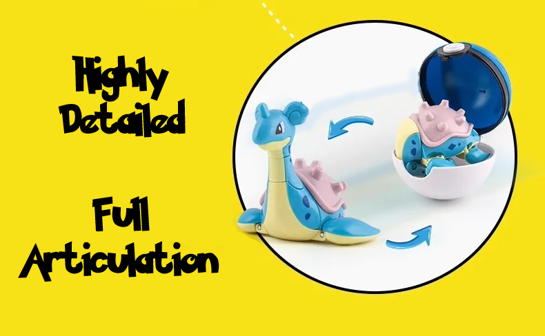 ✅ Official Pokémon Lapras Jointed Action Figure & Great Poke Ball Fun Toy NEW