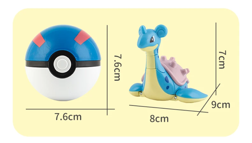 ✅ Official Pokémon Lapras Jointed Action Figure & Great Poke Ball Fun Toy NEW