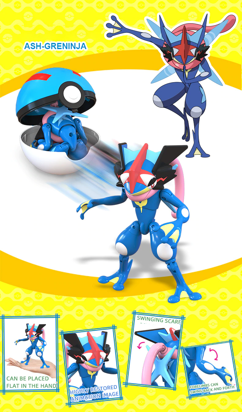 ✅ Official Pokémon Greninja vs Lucario Action Figure & Great Poke Balls Toy NEW