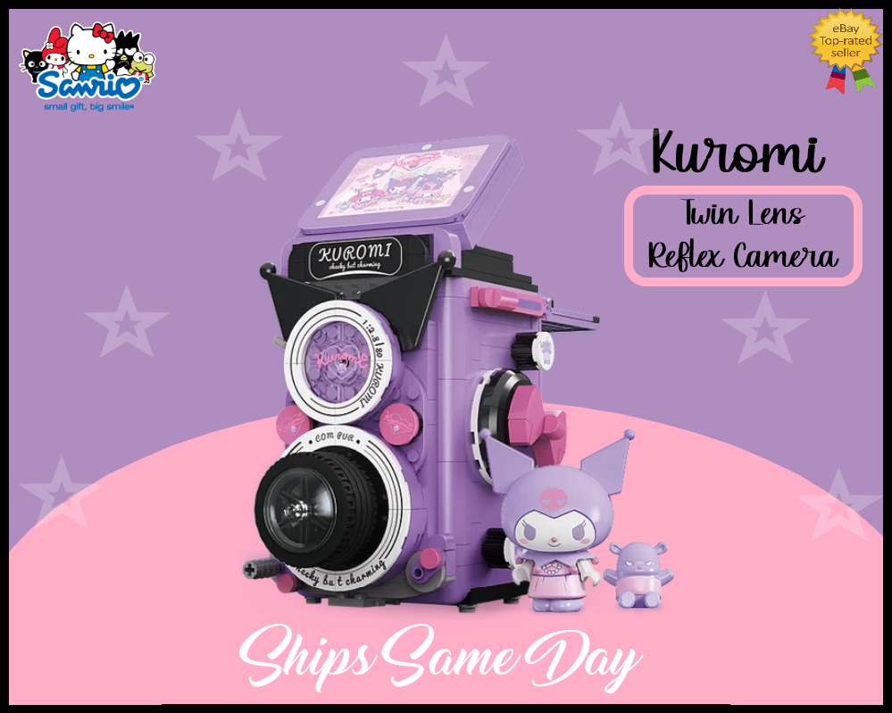 Official Sanrio Kuromi Twin Lens Camera Building Blocks Set DIY Creative Toy NEW