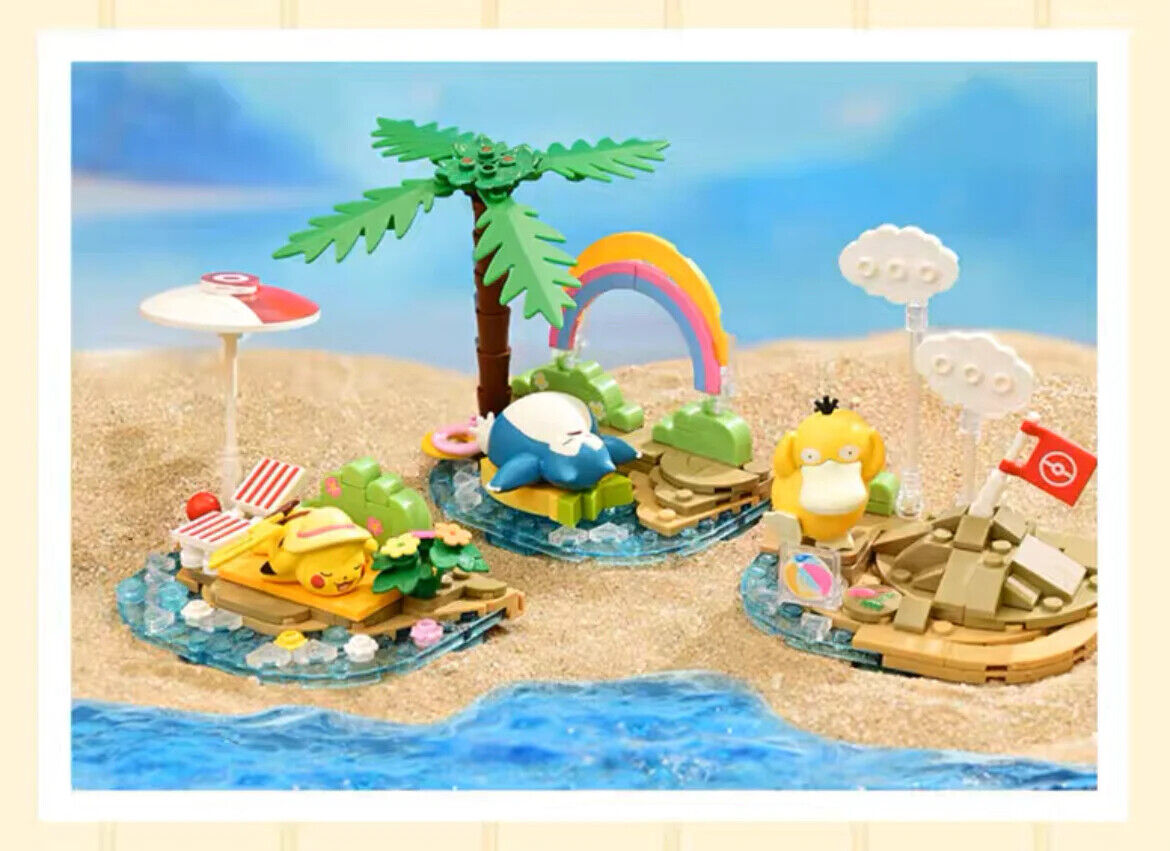 ✅ Official Pokémon Summer Beach Party & Fun Building Block Sets Creative Toy NEW