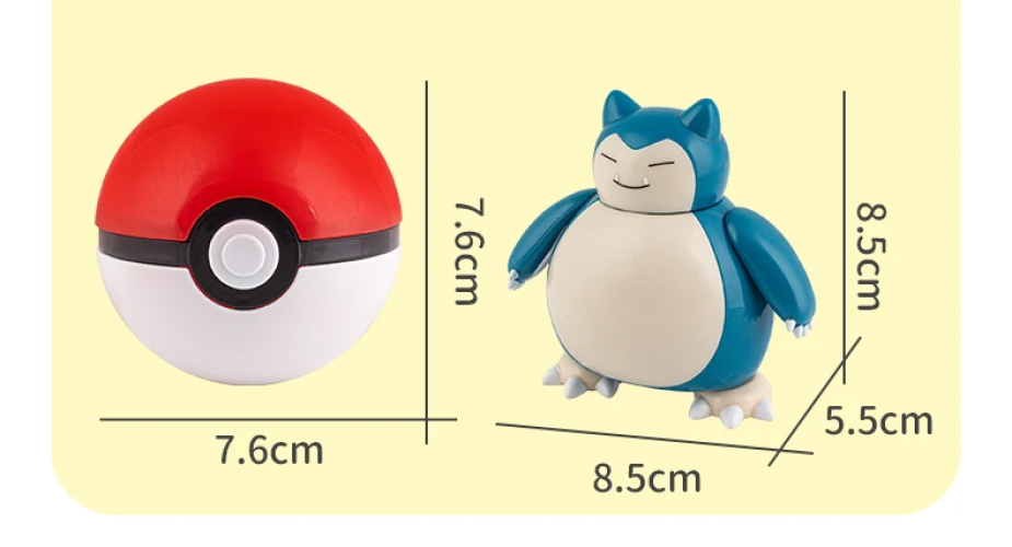 ✅ Official Pokémon Snorlax Jointed Action Figure & Poke Ball Fun Toy NEW