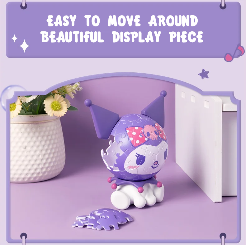 β
Official Sanrio Characters Kuromi Cute 3D Jigsaw Puzzle 60 Pieces Fun Toy NEW