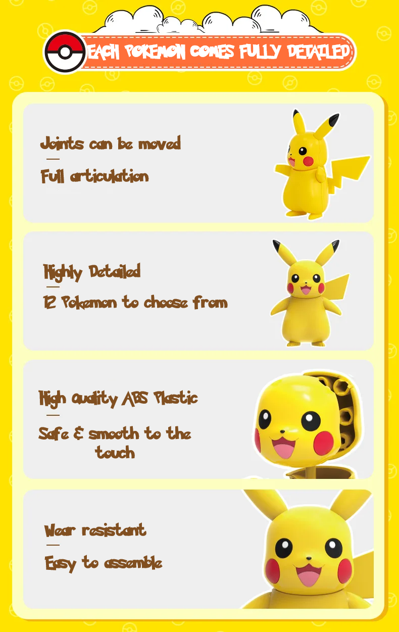 ✅ Official Pokémon DIY Model Kits Pikachu Gengar Mew & More Fun Creative Toy NEW