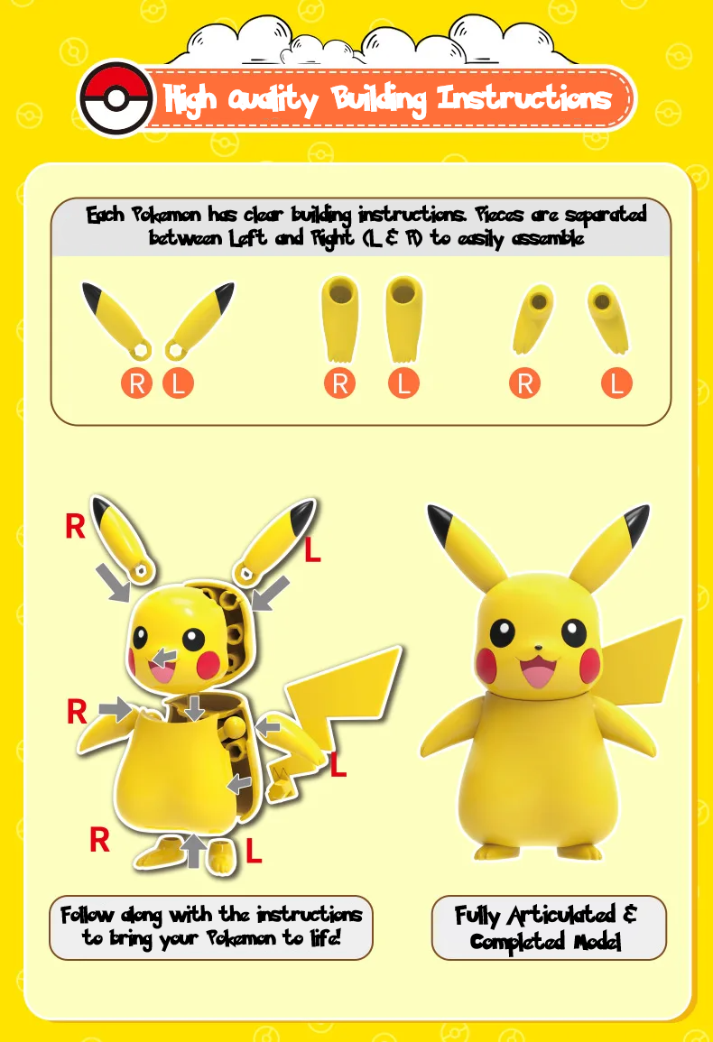 ✅ Official Pokémon DIY Model Kits Pikachu Gengar Mew & More Fun Creative Toy NEW