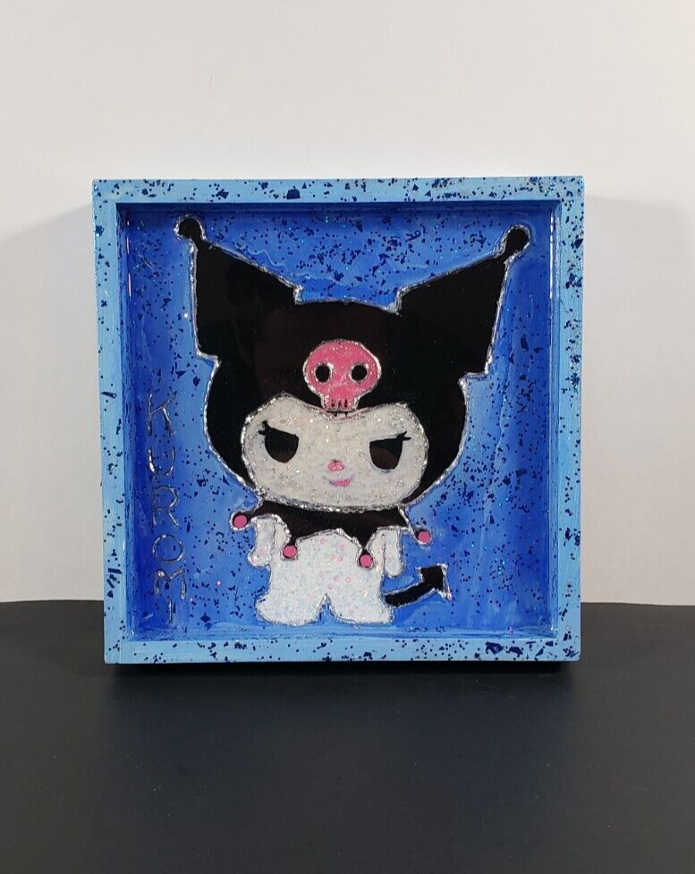 πΈ Hand Crafted Sanrio Kuromi Resin Wall Hanger Stash Tray 4 Keys Glasses & More