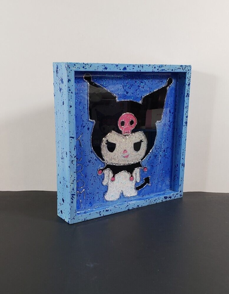 πΈ Hand Crafted Sanrio Kuromi Resin Wall Hanger Stash Tray 4 Keys Glasses & More