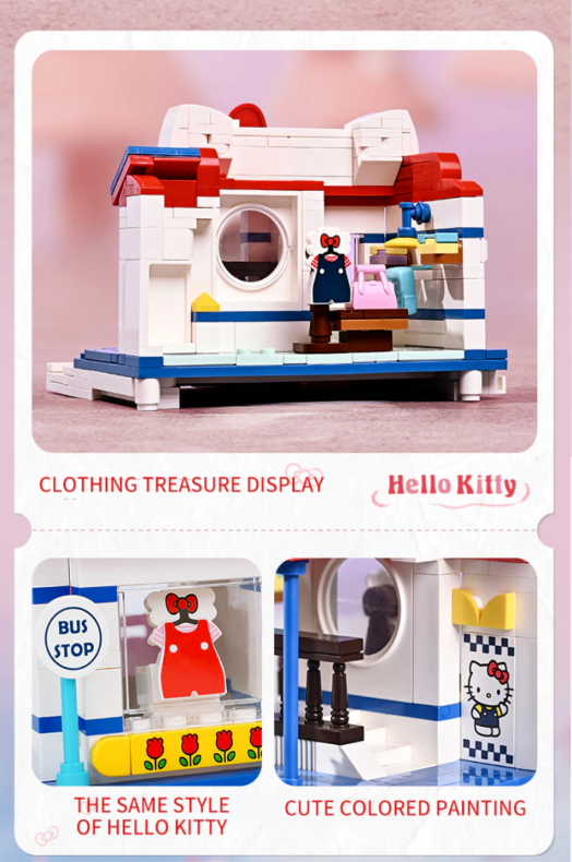 Official Sanrio City Streets Kuromi Hello Kitty Building Block Sets DIY NEW