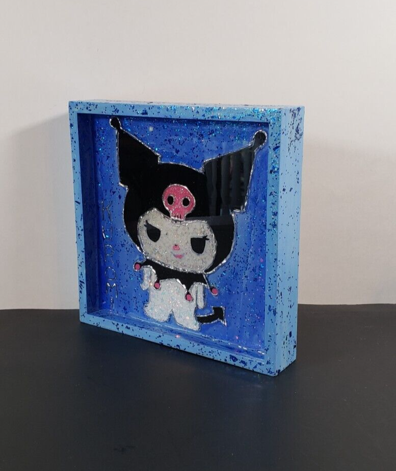 πΈ Hand Crafted Sanrio Kuromi Resin Wall Hanger Stash Tray 4 Keys Glasses & More
