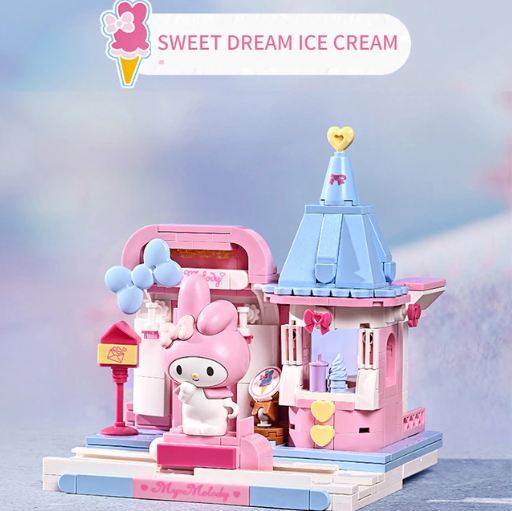 Official Sanrio City Streets Kuromi Hello Kitty Building Block Sets DIY NEW