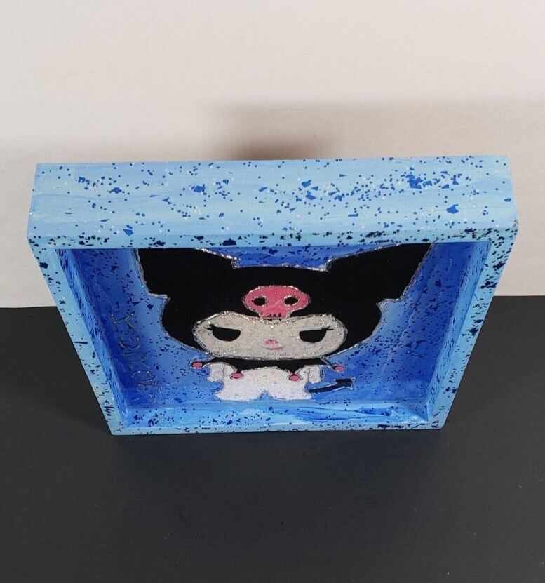 πΈ Hand Crafted Sanrio Kuromi Resin Wall Hanger Stash Tray 4 Keys Glasses & More
