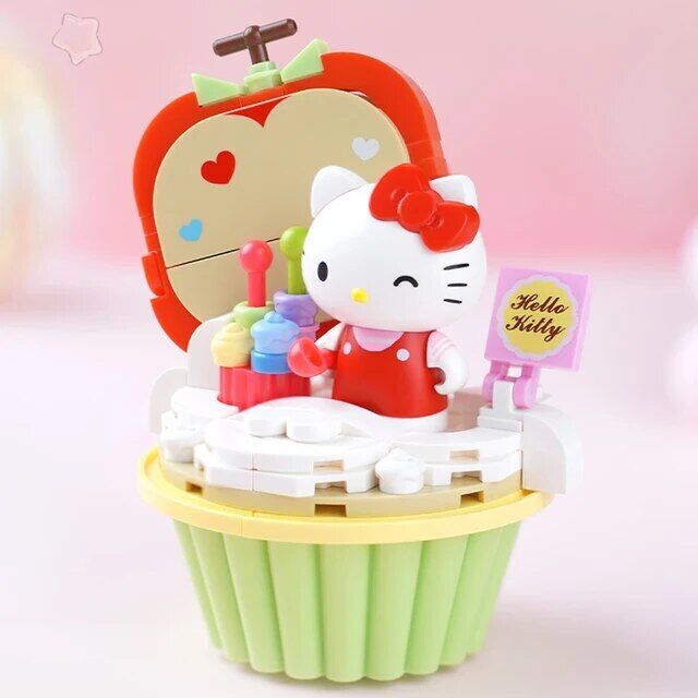 ā
Official Sanrio Kuromi Hello Kitty Cupcakes Building Block Sets Creative NEW